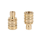 Set of 2 Solid Brass 3/4" Garden Hose Quick Connect Connectors