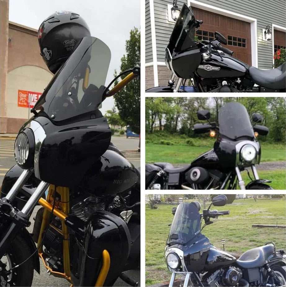 Front Fairing Smoke Windshield for Harley Bob Dyna Street (2006–2017)