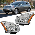 Set of 2 Halogen Headlights for Nissan Rogue (2008–2013) Chrome