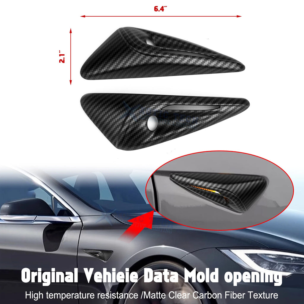 Matte Carbon Look Side Camera Trim Cover for Tesla Model 3 (2024-2024)