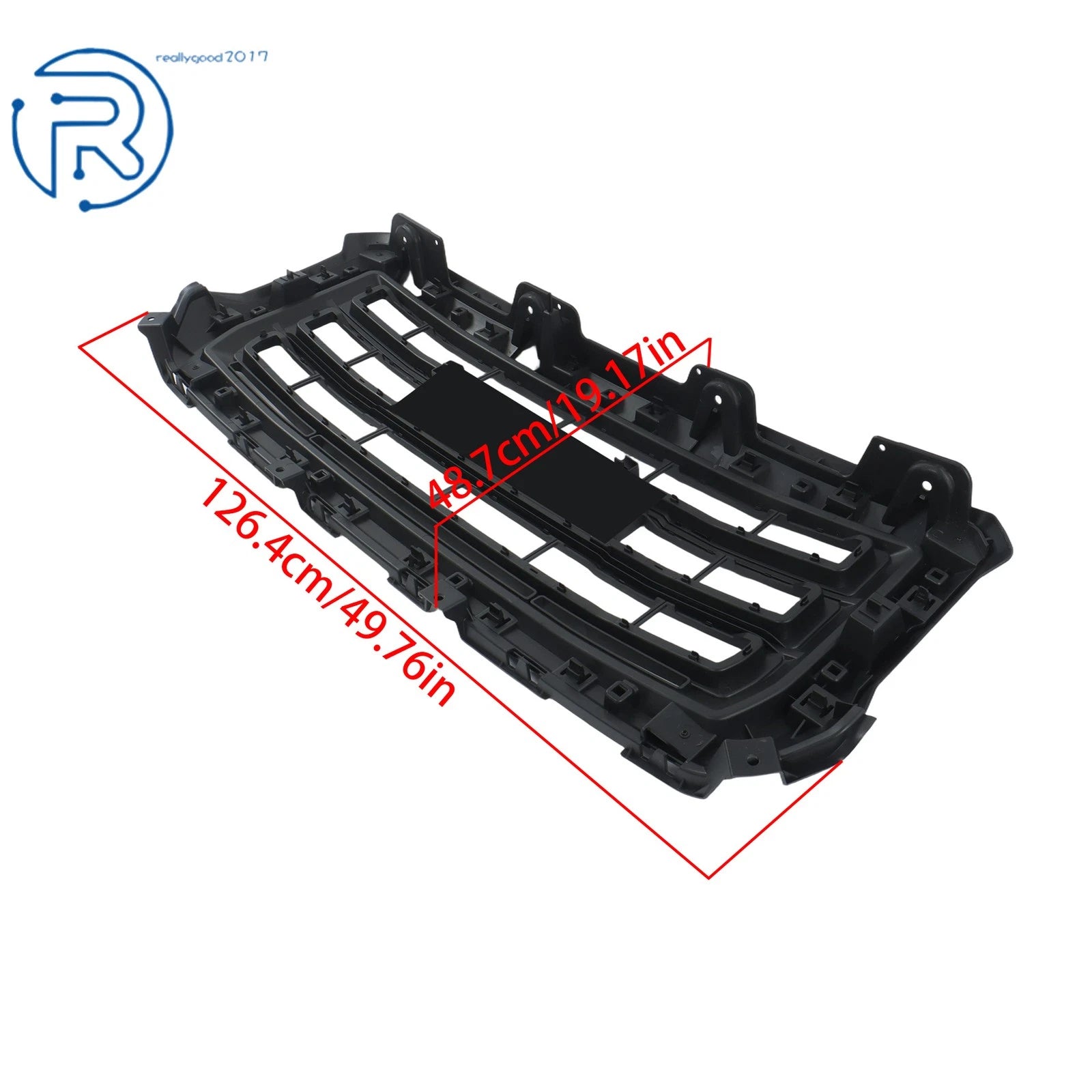 Front Upper Grille for GMC Sierra 1500 (2014-2015) Gloss Black Frame & Bars
