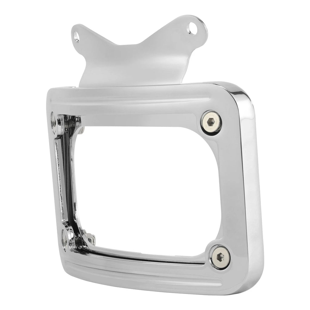 Chrome Curved Laydown License Plate Mount Light for Harley Street Road Glide