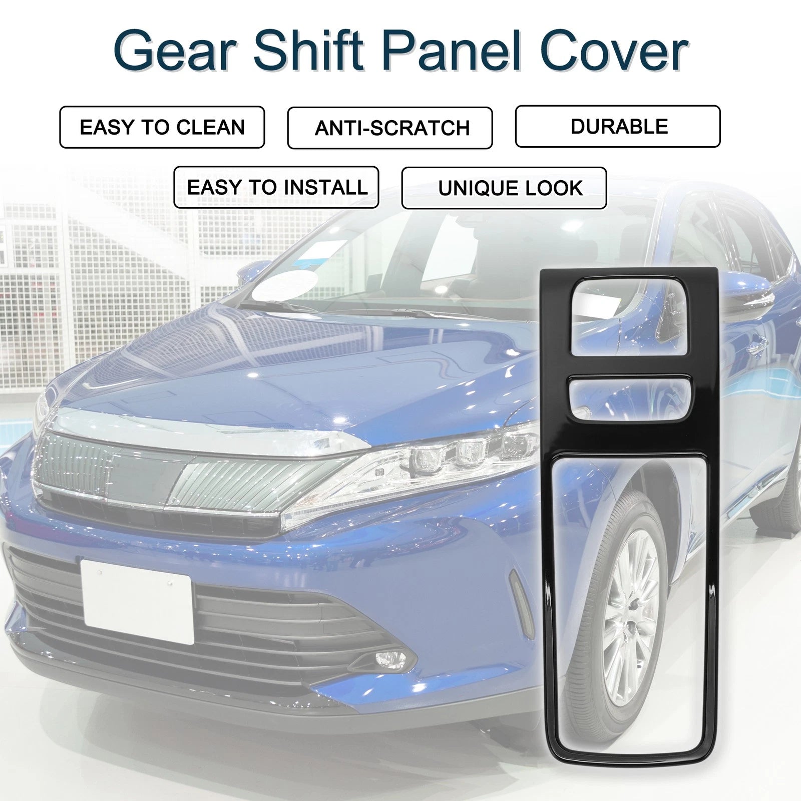 Gear Shift Panel Cover for Toyota Harrier (80 Series) - Black