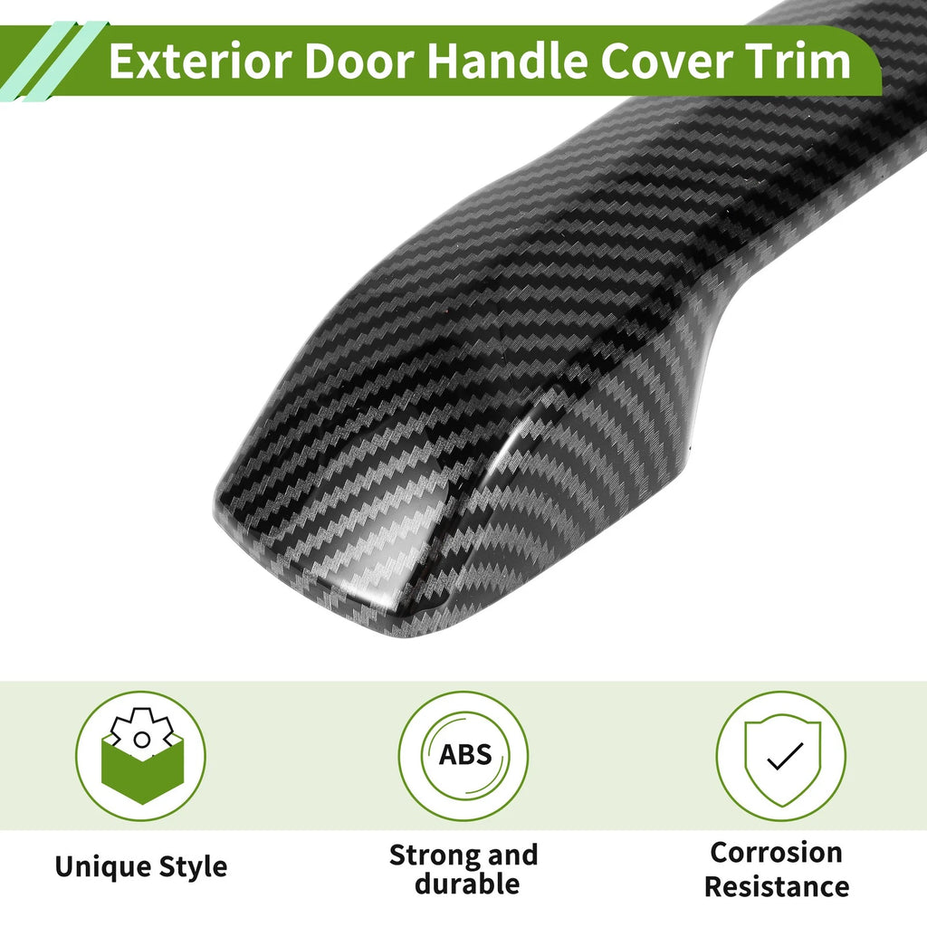 Exterior Door Handle Cover Trim for Toyota Tacoma (2024–2025) Carbon Fiber Black