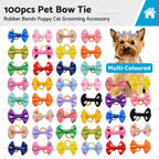 Set of 4 Pet Hair Bows Rubber Bands for Small Dogs and Cats