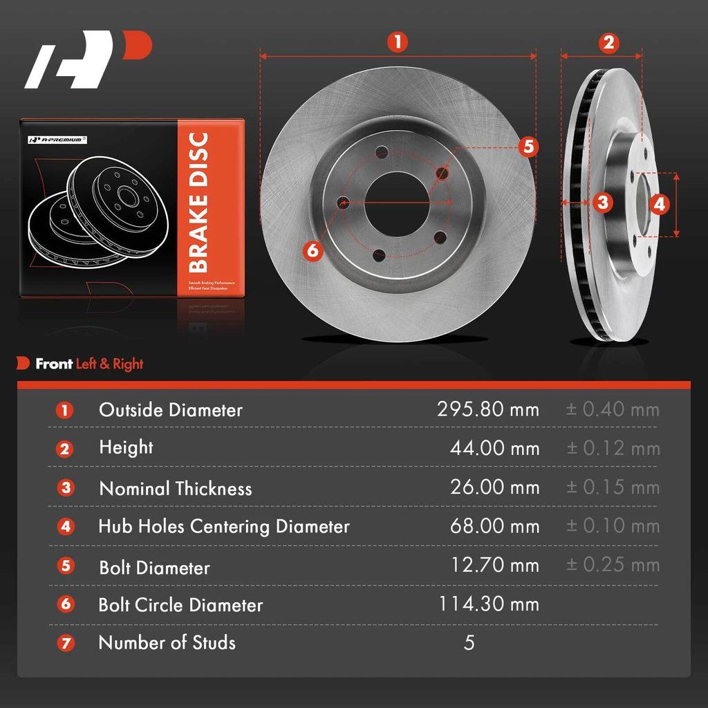 Front Disc Brake Rotors for Nissan Rogue (2008–2017) and Sentra (2007–2012)