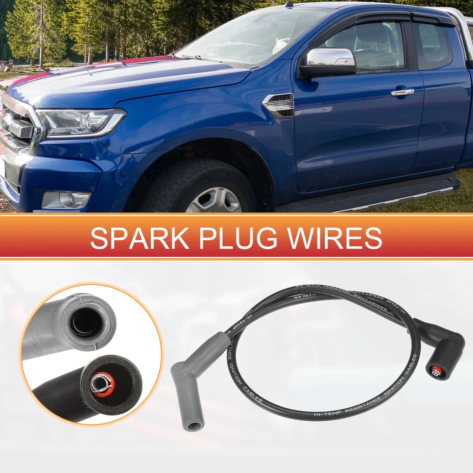 6X Spark Plug Wire Ignition Coil Cable AJ0318100 for Ford Ranger (2001–2003)