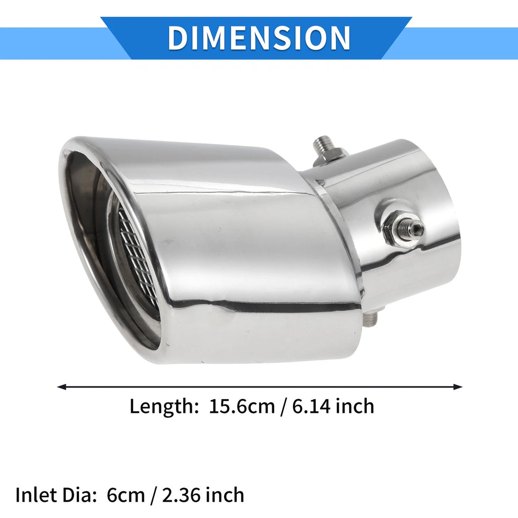2.36" Exhaust Muffler Tip Pipe for Suzuki Hustler MR52S MR92S Silver Tone