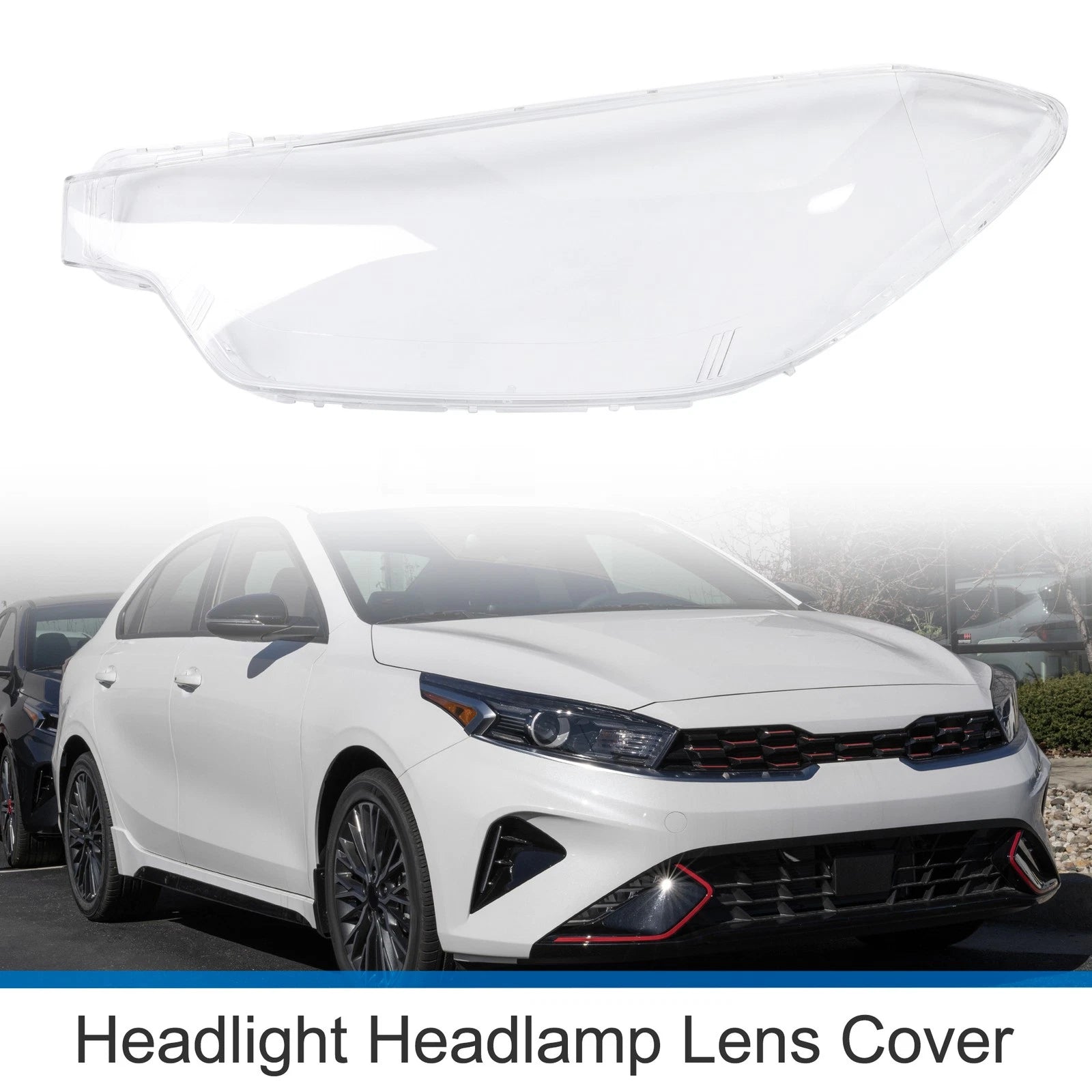 1 Pcs Headlight Lens Cover for Kia Forte (2013–2015) PC Clear