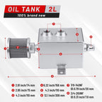 2L 10AN Oil Catch Can Tank for Universal Applications (Baffled, Aluminum)