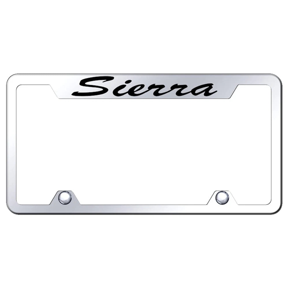 Script on Mirrored Truck License Plate Frame -Officially Licensed for GMC Sierra