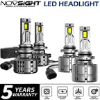 4X 9005+9006 LED Headlight Bulbs Kit for NOVSIGHT (High Low Beam, 6500K)