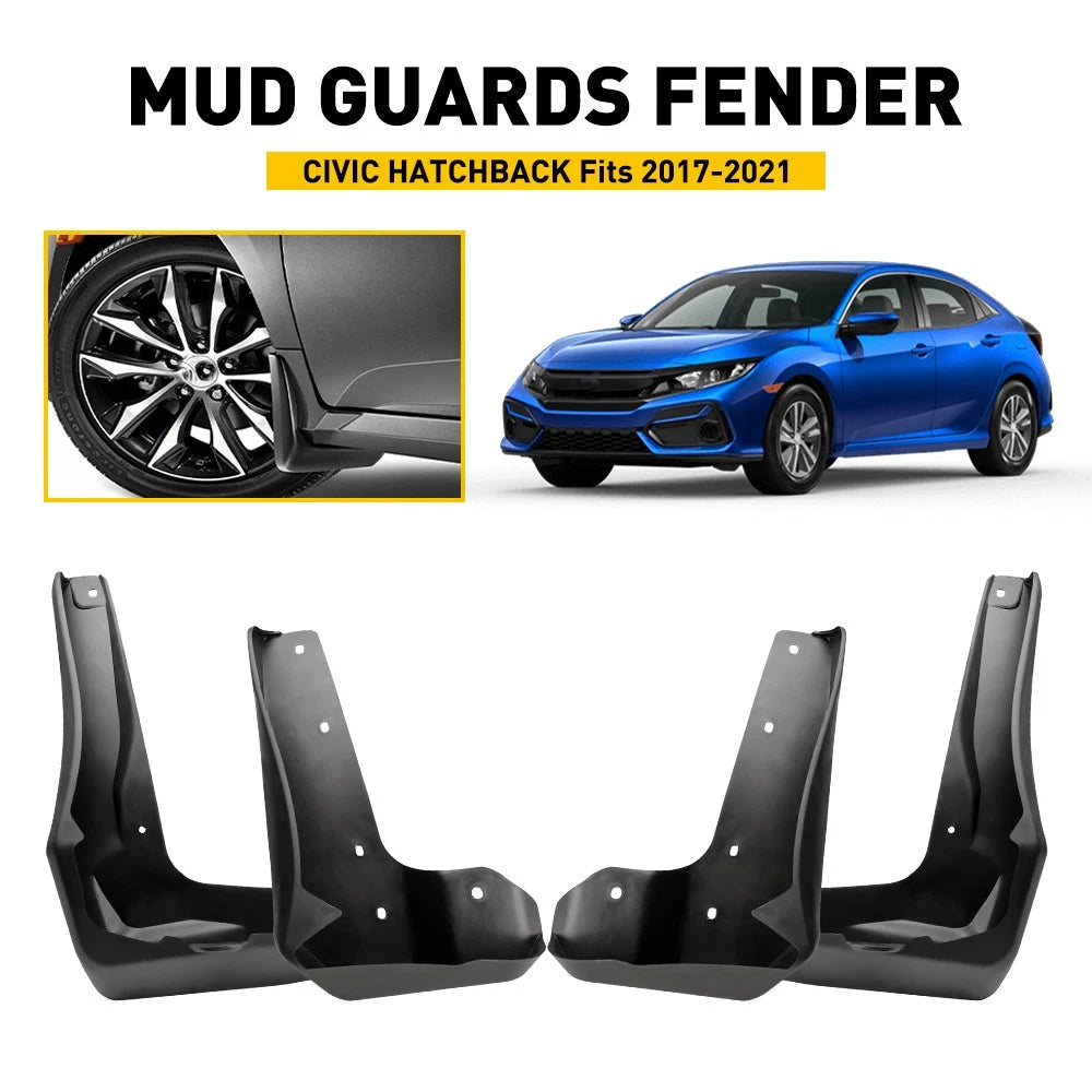 Set of 4 Mud Flaps Guards for Honda Civic Hatchback (2017–2021)