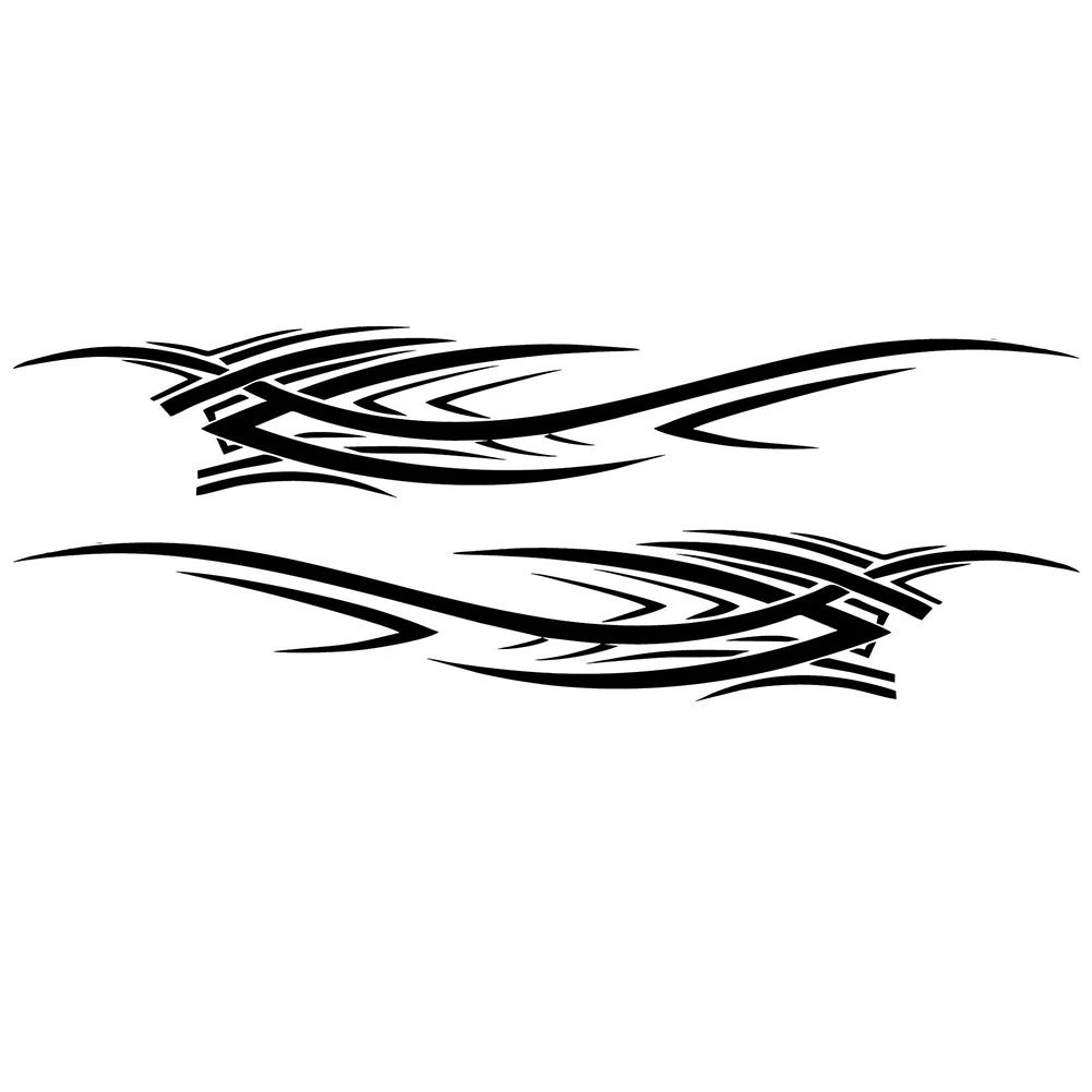 2X Flame Graphics Car Body Side Stickers for Universal Vehicles (94.4in)