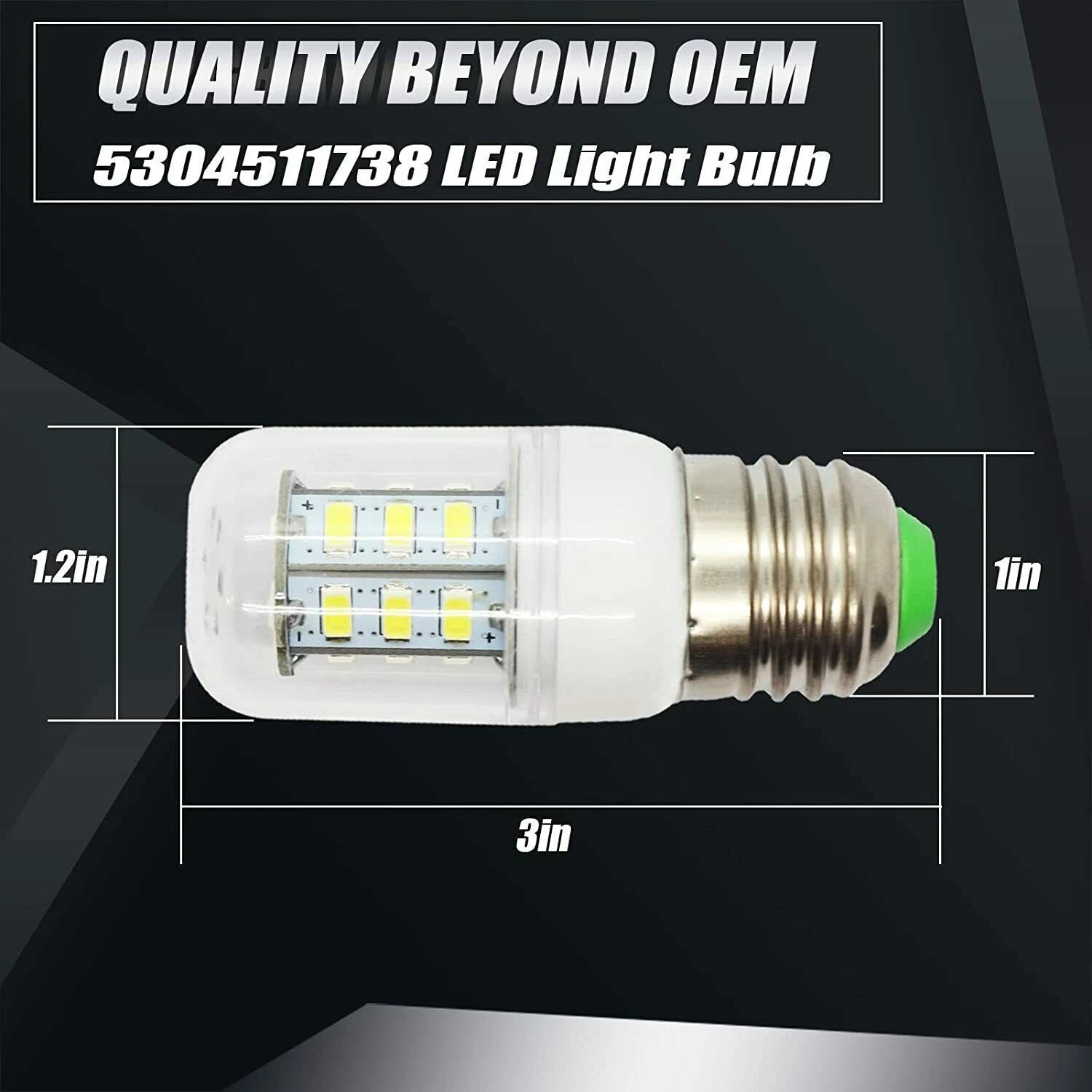 2X LED Light Bulb for Frigidaire (5304511738, PS12364857, AP6278388)