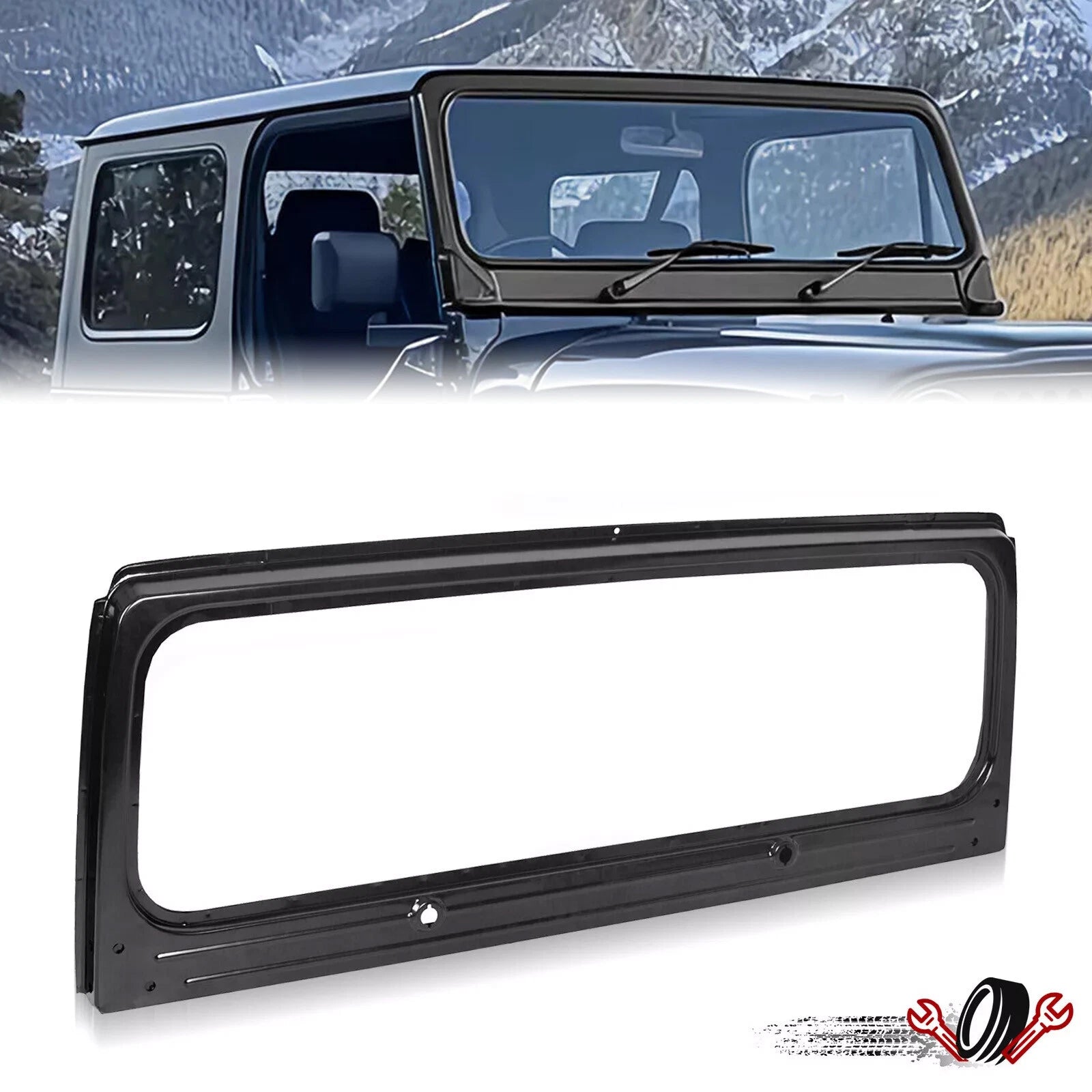 Front Windshield Frame for Jeep Wrangler YJ (1987–1995) Black