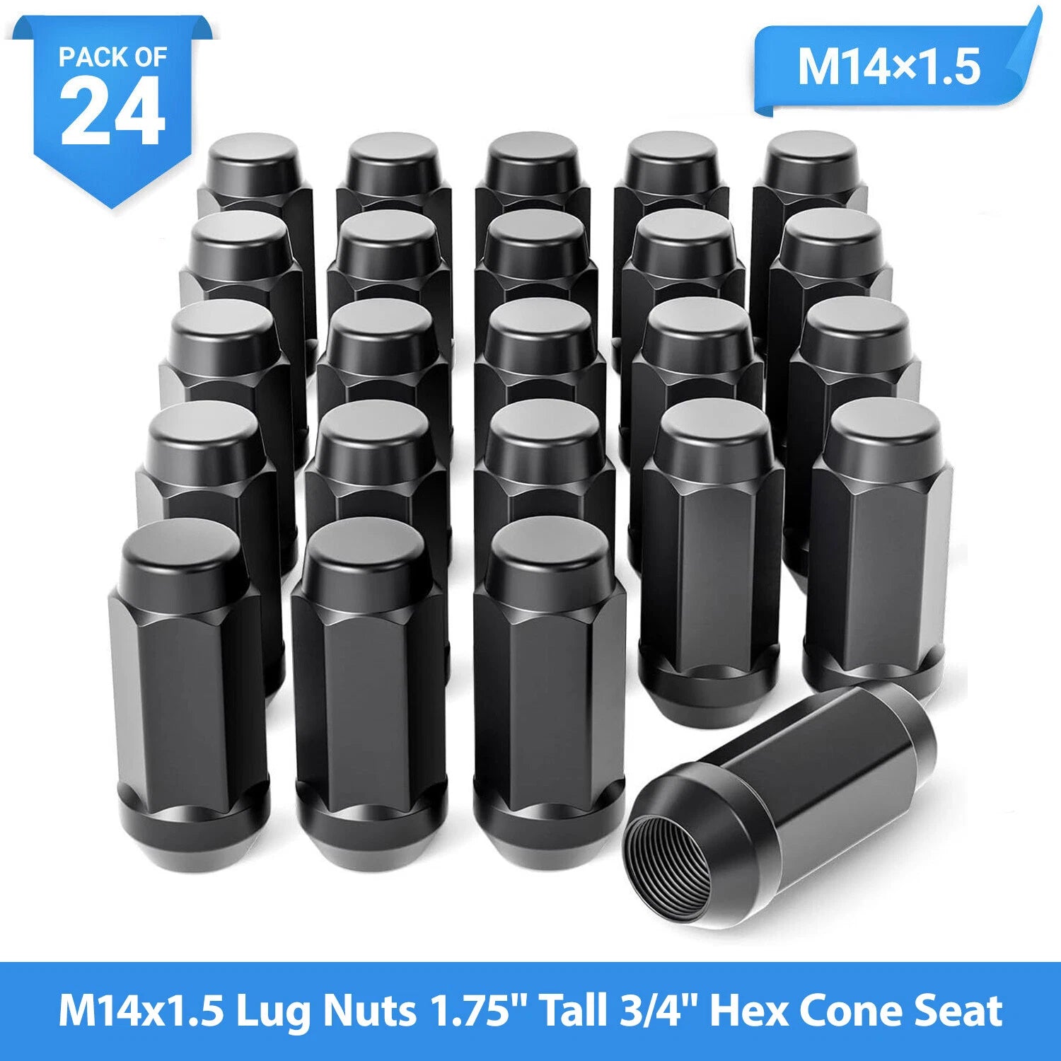 24pc Black Bulge Acorn Lug Nut for GMC Sierra 1500 Classic (2007)