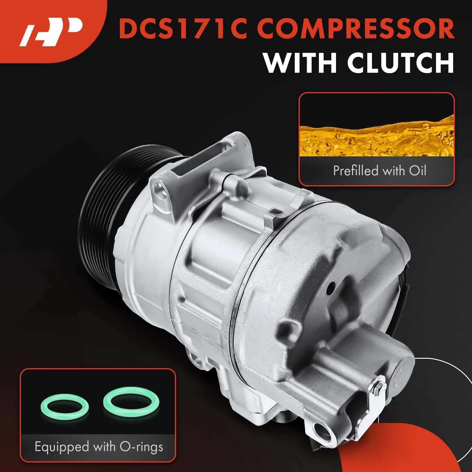 A/C Compressor with Clutch for BMW 335i xDrive (2012-2013) X3 (2011-2016)