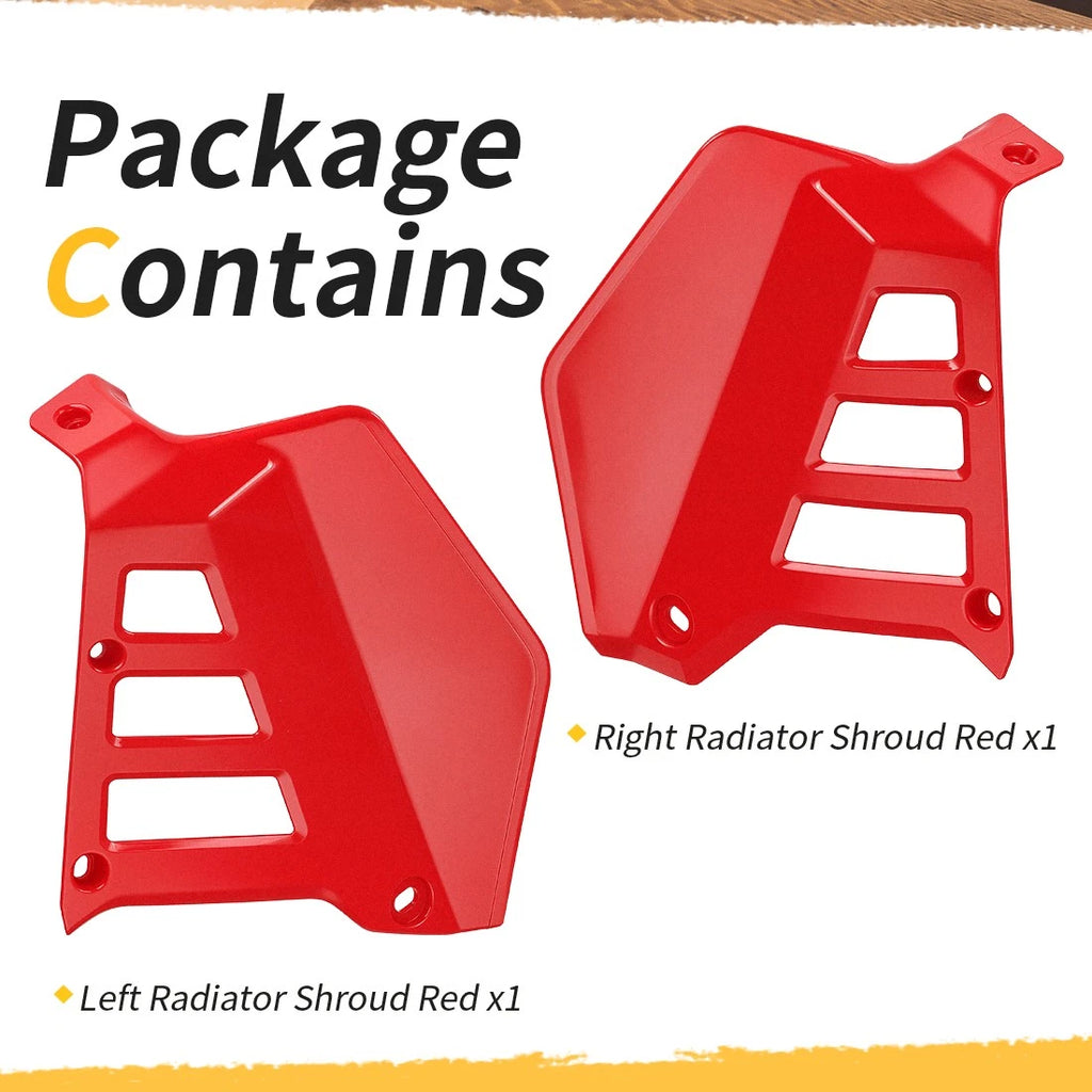 2Pcs Red Radiator Shrouds for Honda ATC250R (1985–1986)