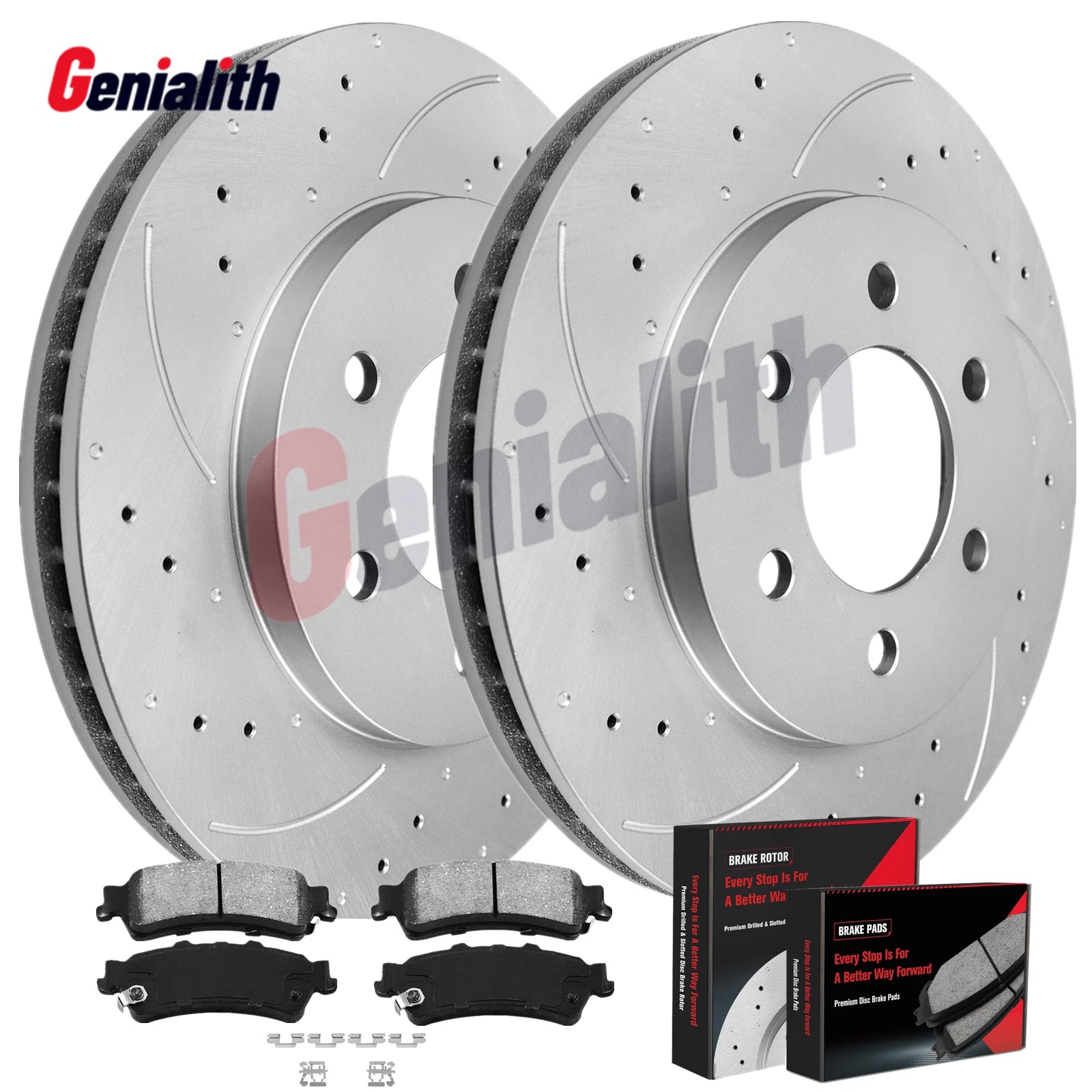 Rear Drilled Brake Rotors & Ceramic Pads for Chevy Silverado 1500, Tahoe, GMC Yukon (2007–2019)
