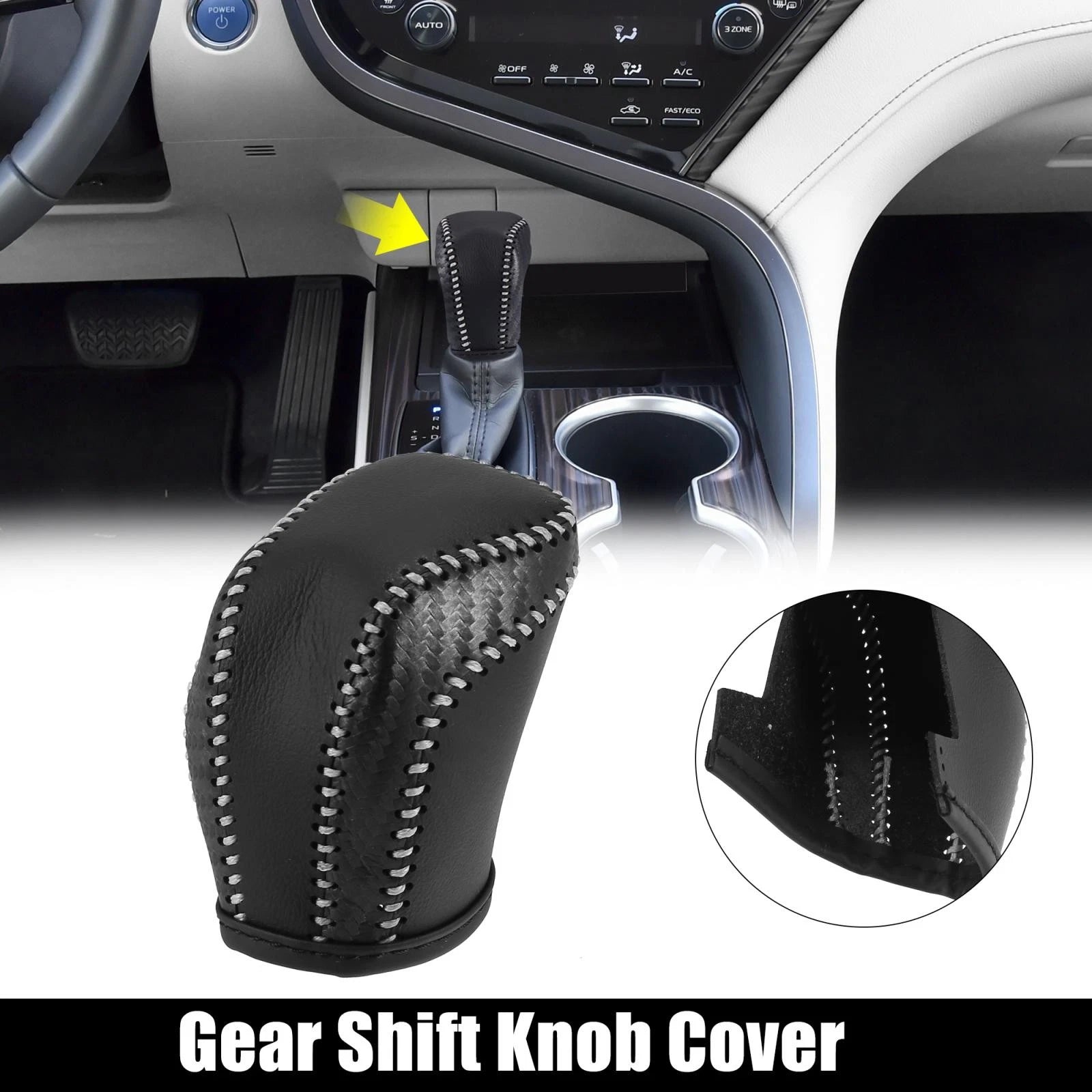 Gear Shift Knob Cover for Toyota Camry (2017–2021), Avalon (2019–2021), Corolla (2019–2021) Black