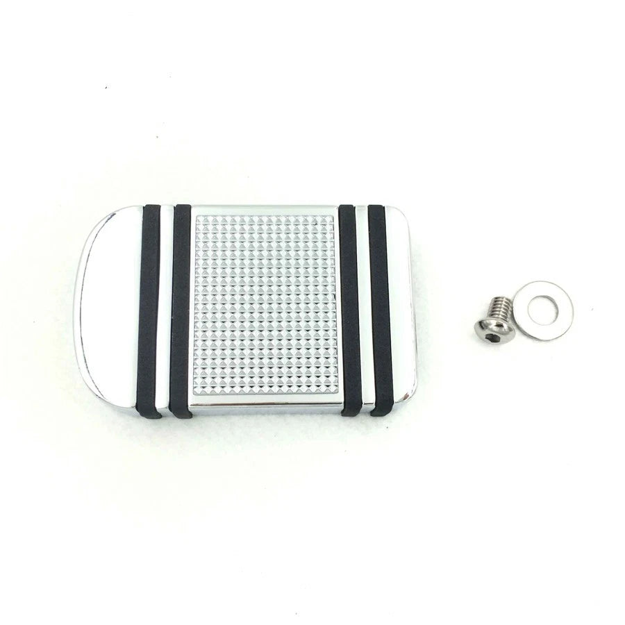 Chrome Aluminum Edge Cut Brake Pedal Pad Cover for Harley Sportster Dyna (1982–2017)