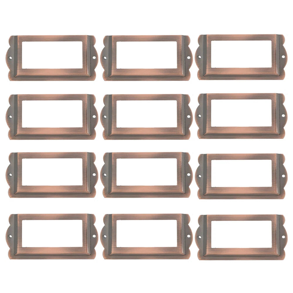 12pcs Zinc Alloy Drawer Tag Label Frames for Cabinet (Universal)