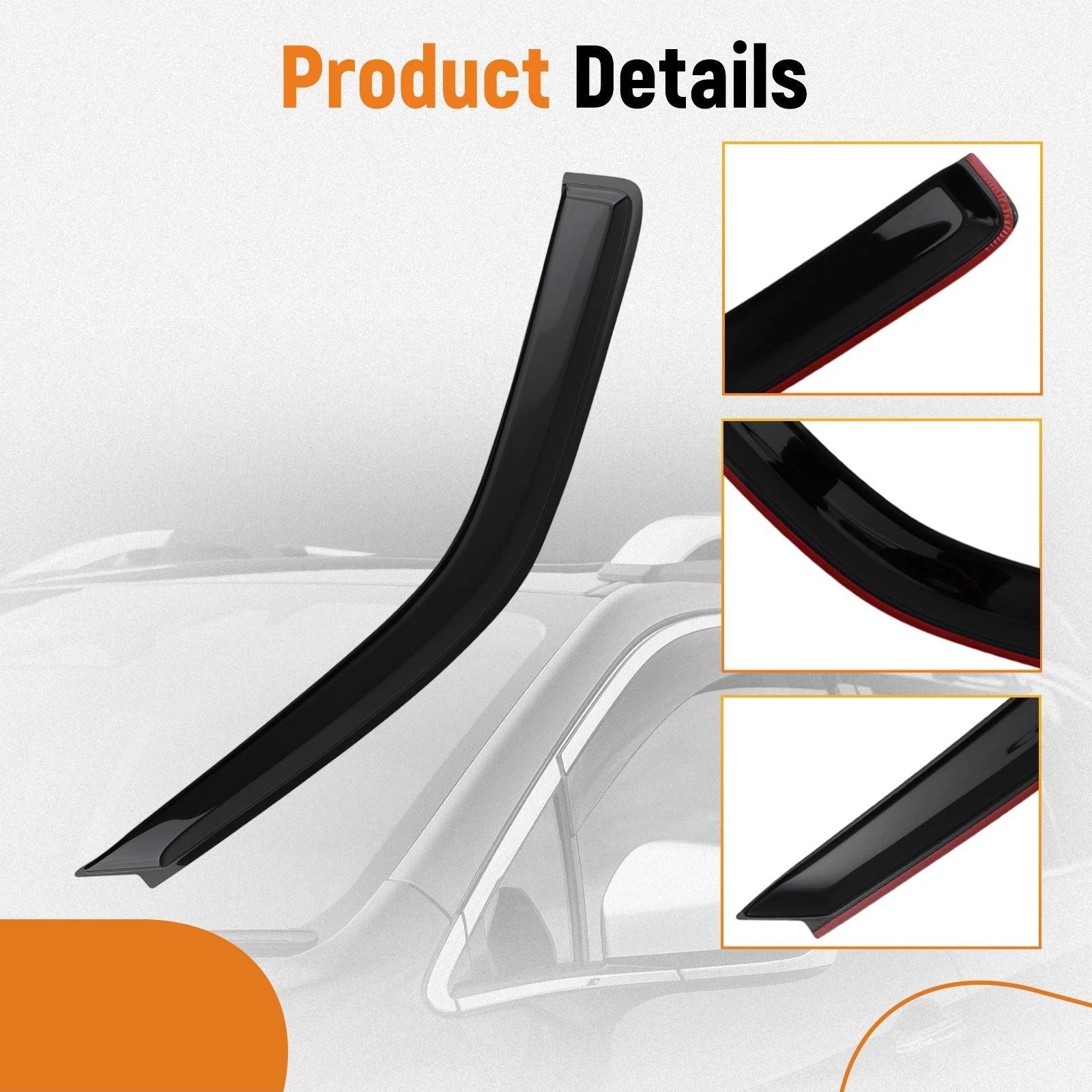 Set of 4 Rain Guard Window Visors for Honda CRV (1997–2001) Black Acrylic