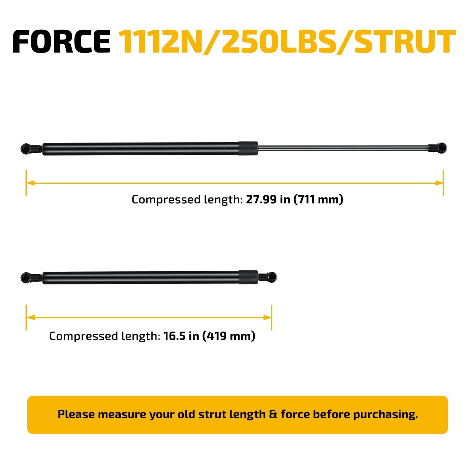 Gas Strut Support for Cabinet Lid Door Shed Window (28 Inch)