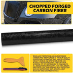 24K Chopped Gloss Forged Carbon Fiber Black Vinyl Wrap for Car