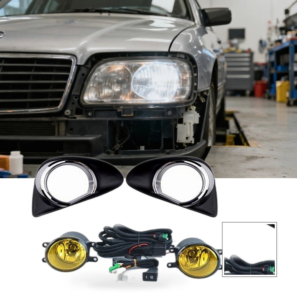 Fog Light Cover with LED DRL for Toyota Yaris Vios (2013–2014) Chrome