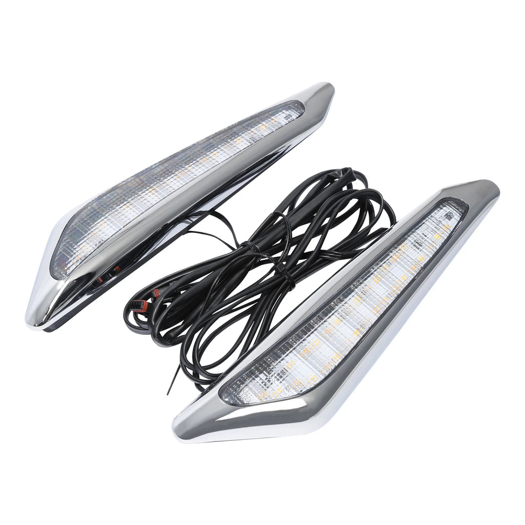 2X Front Brake Fork Mounted LED Amber Lights for Honda Goldwing GL1800 (2018–2025)