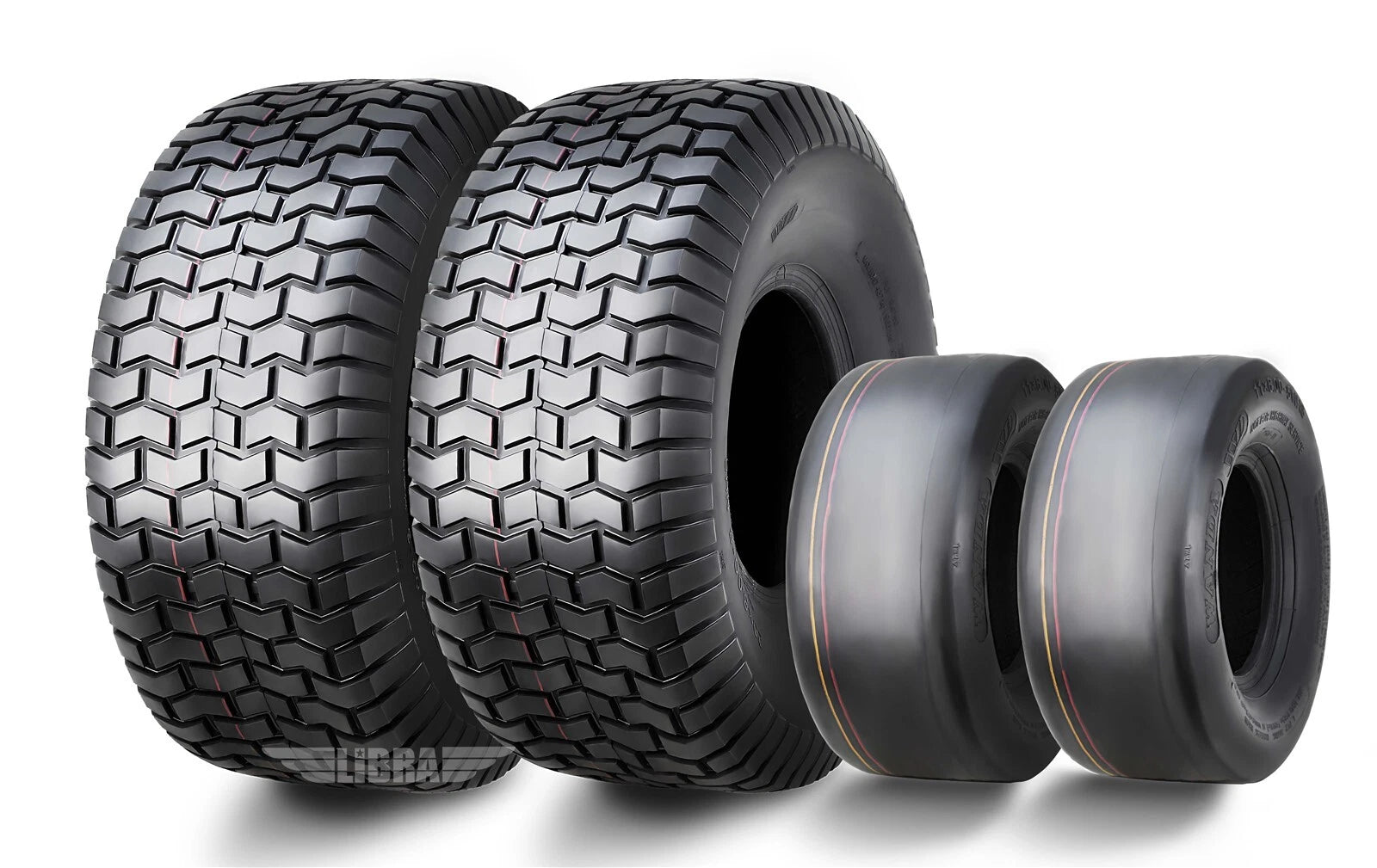 Set of 2 Turf Tires for Zero Turn Lawn Mower (11X6.5 & 20X8.8) 4 Ply