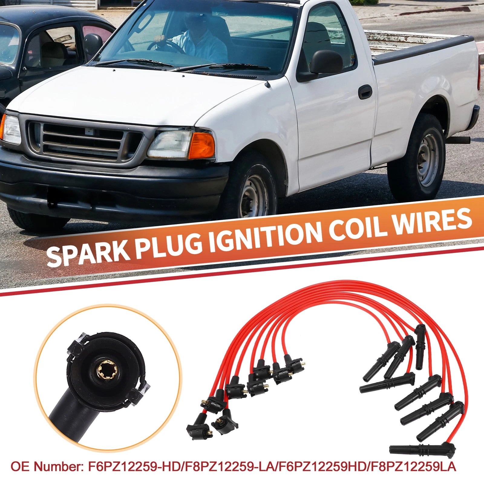 8 Pcs Spark Plug Wire Ignition Coil Cable No.F6PZ12259-HD for Ford Crown (1994–2004)