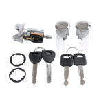 Set of 2 Ignition Key Switch Lock Cylinder & Chrome Tumbler for Ford
