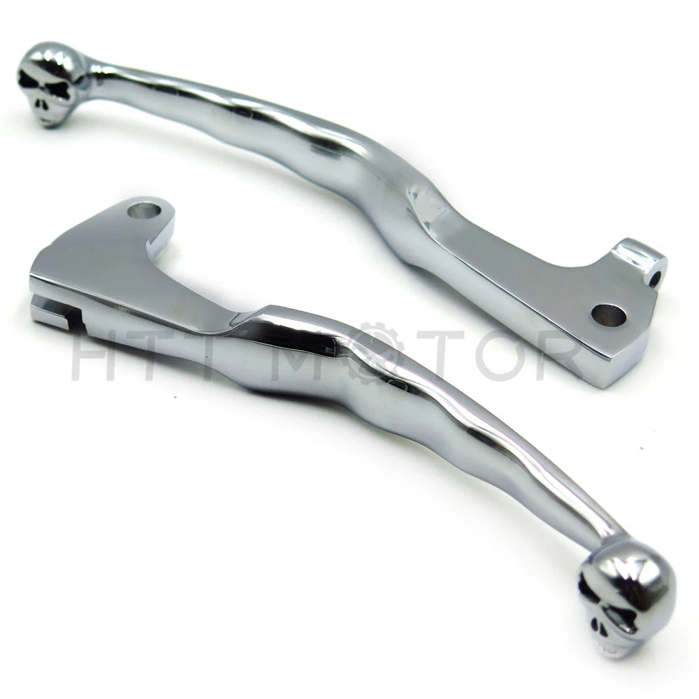 Chrome Skull Brake Clutch Levers for Yamaha Virago XV 250 535 700 750 1000 1100