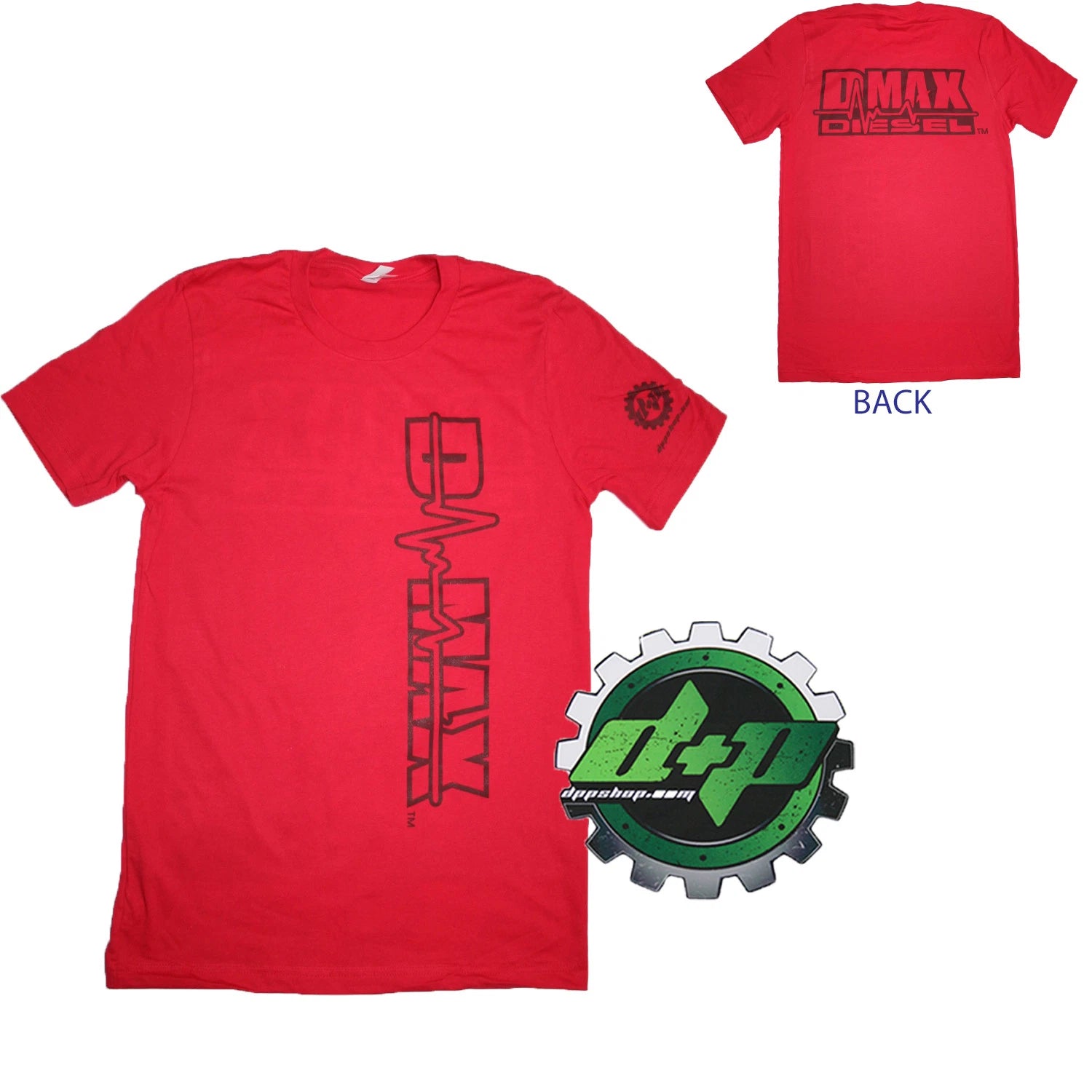 Dmax Tee Shirt for Chevy Duramax Diesel Truck (Small, Red)