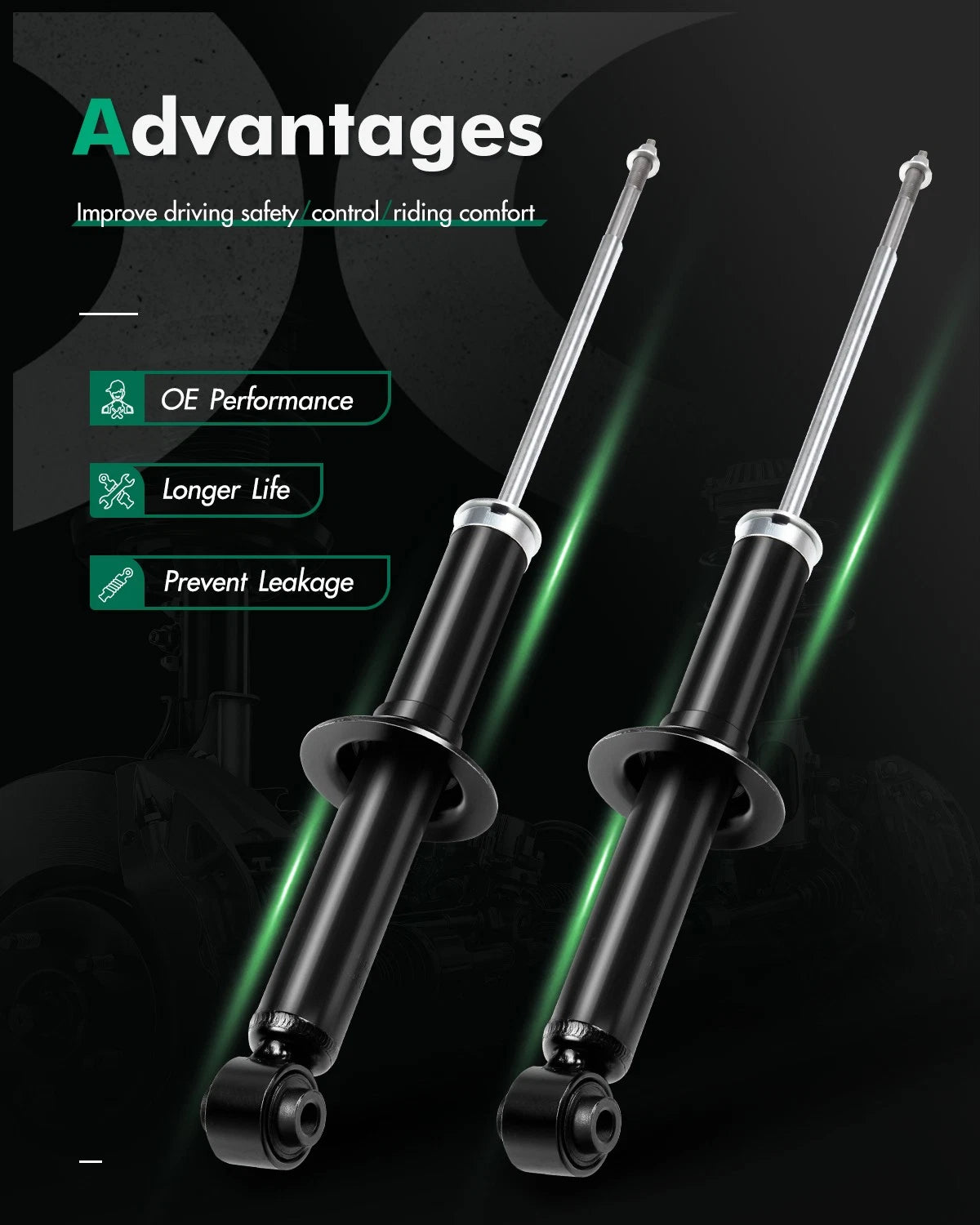 Shocks Absorbers Struts Pair for Chrysler Sebring (2007–2010) 2.7L