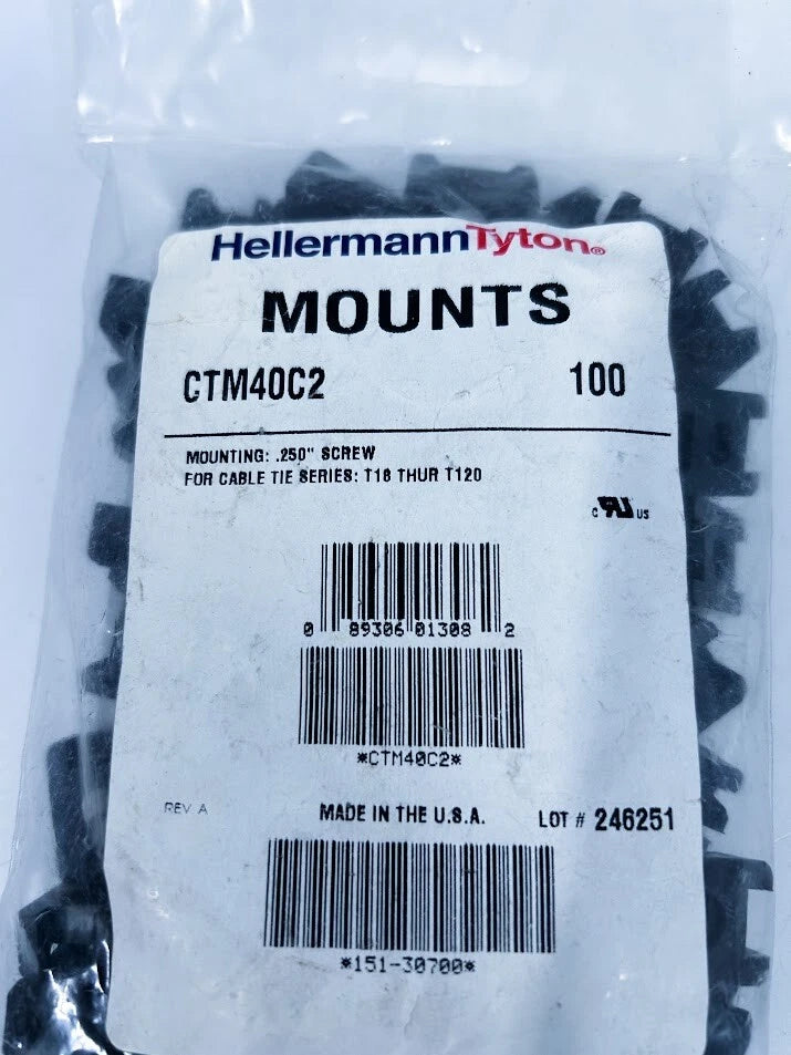 Screw Mounts .250'' for Hellermann Tyton CTM40C2 (100 Pack)