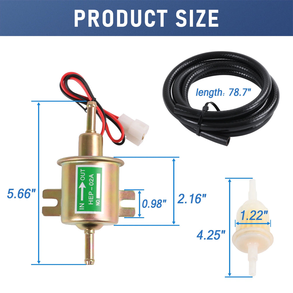 Electric Fuel Pump Kit for Universal Vehicles (12V 2.5-4psi)