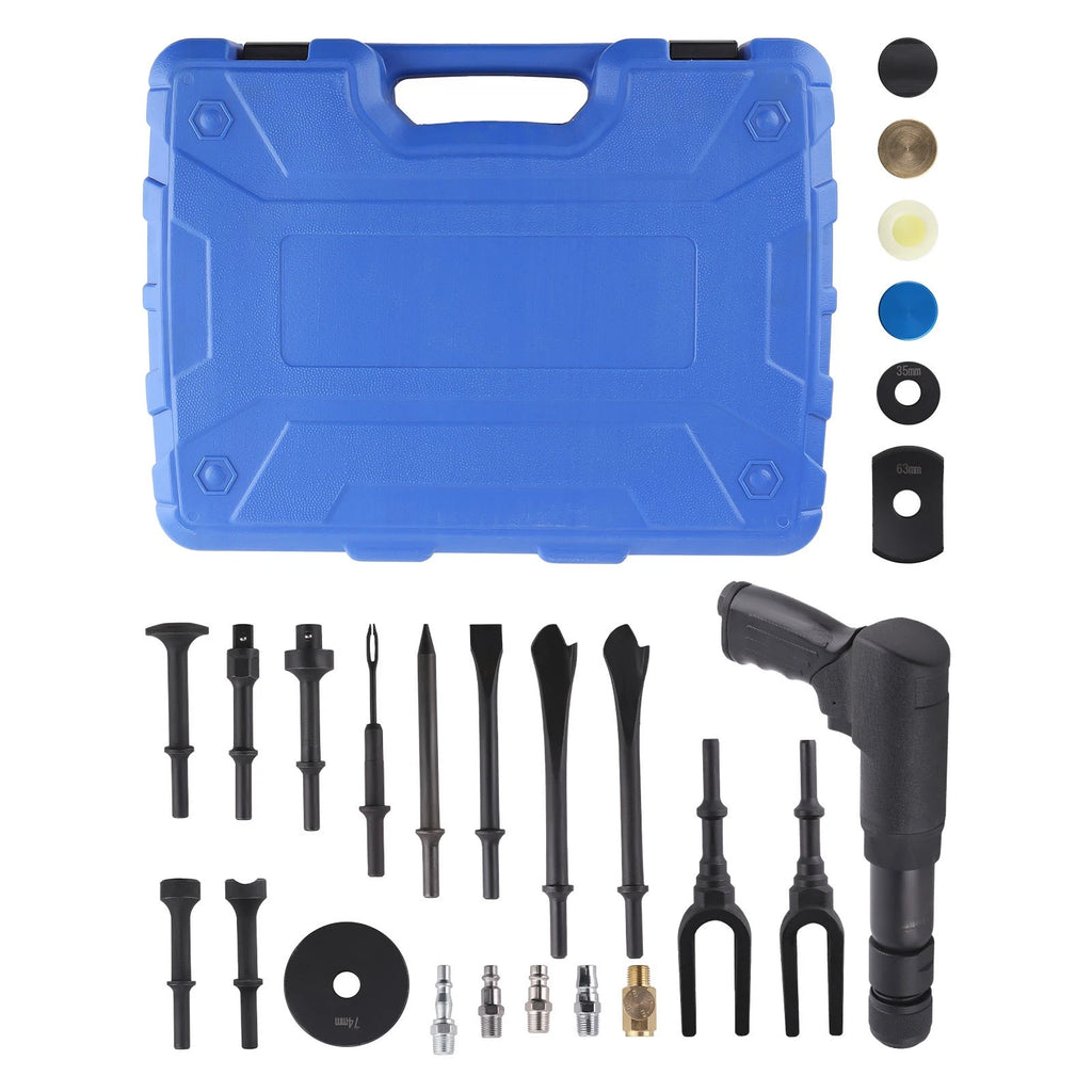 Air Hammer Kit for Heavy Duty 90 PSI Pneumatic Tool Set for 19PCS Chrome Steel with Case (19PCS)