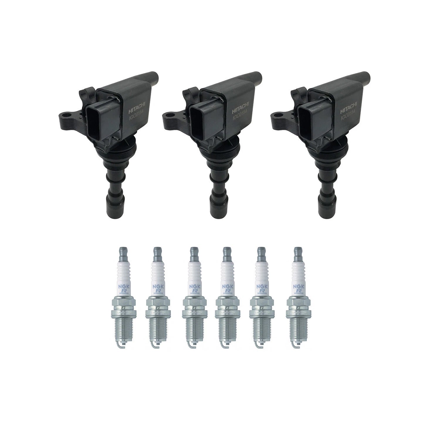 Set of 3 Ignition Coils & 6 NGK Spark Plugs for Kia Sorento (2003–2009)