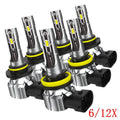 Set of 6 9005 9006 H11 LED Headlight Combo Kit 90000LM CANbus