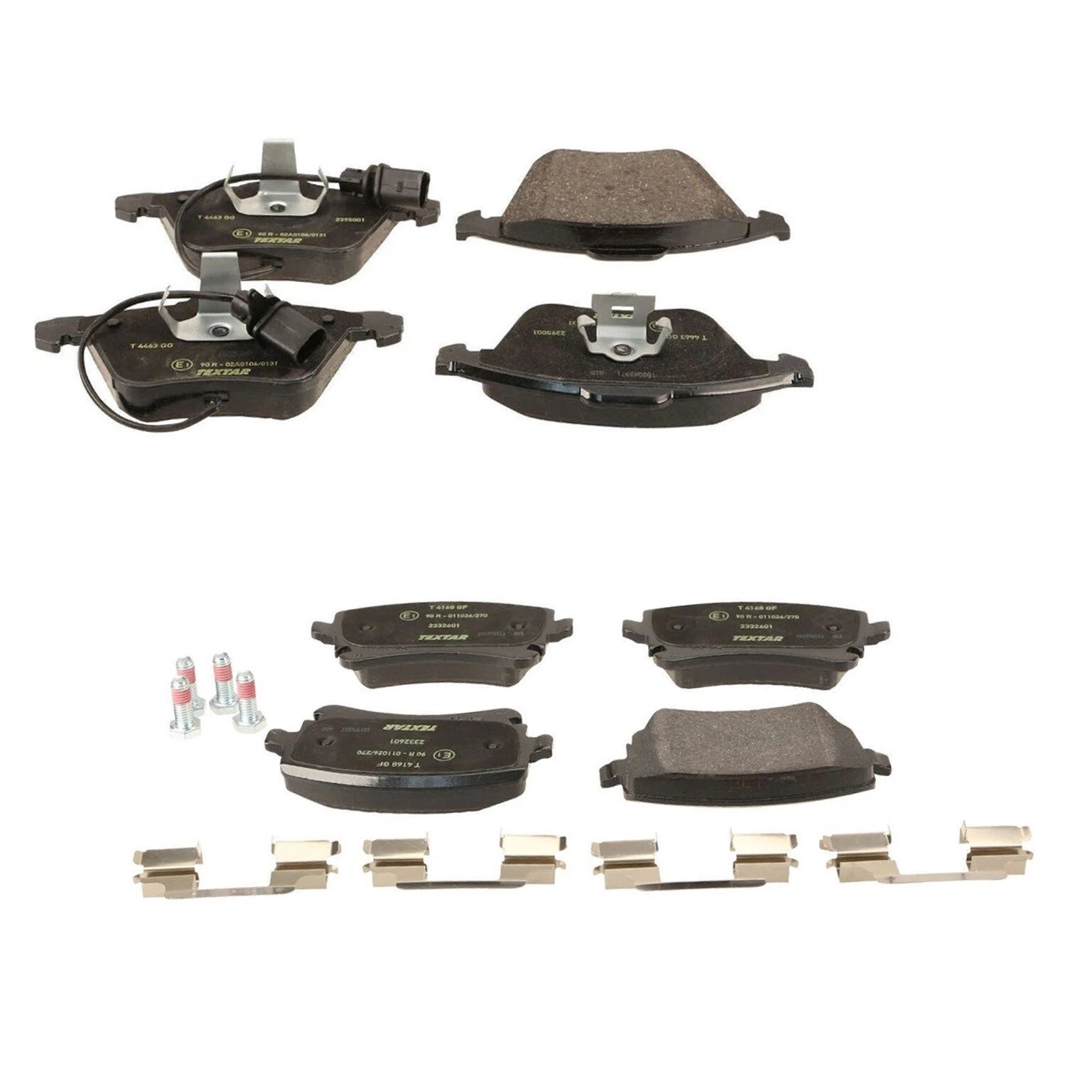 Set of 4 Textar Brake Pads with Sensor for Audi S4 (2004–2009)