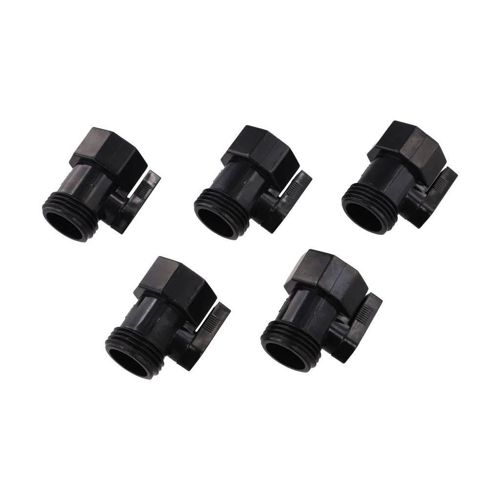 5X Plastic Garden Hose Shut Off Valve 3/4 Inch for Easy Water Management