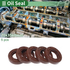 Set of 5 Oil Seal Rotary Shaft Seal FKM Rubber 20x35x8mm