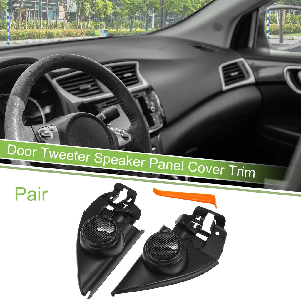 Pair Door Tweeter Speaker Cover Trim for Volkswagen Jetta (2013–2019) Black