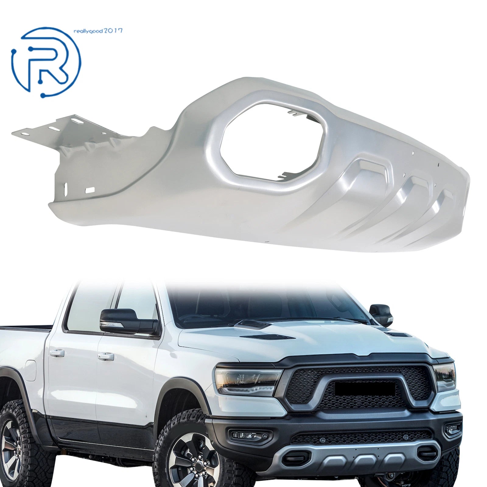 Steel Silver Front Bumper Lower Guard for Ram 1500 (2019–2024)