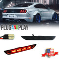 2X Smoked Lens Red Rear Side Marker LED Lights for Ford Mustang (2015–2021)