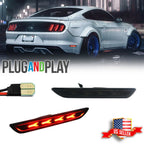 2X Smoked Lens Red Rear Side Marker LED Lights for Ford Mustang (2015–2021)